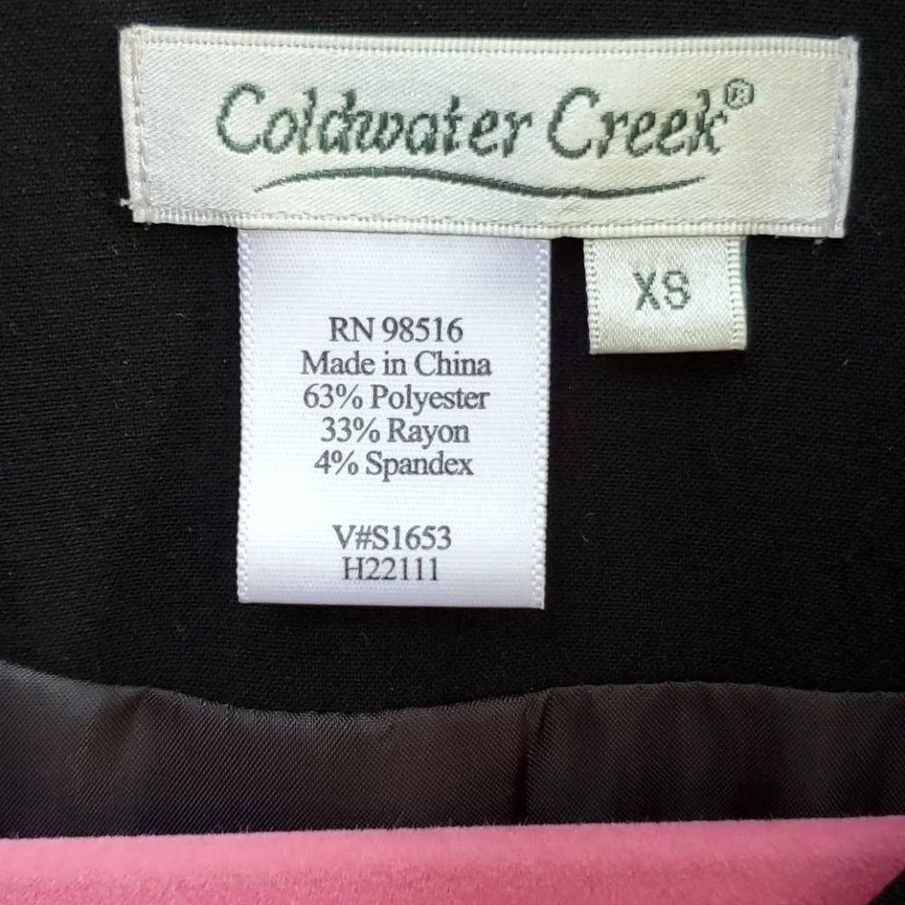 Coldwater Creek Bomber jacket career XS Black knit